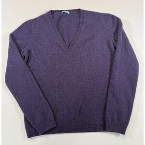 Malo Cashmere Sweater Womens L Purple V Neck Italy Luxury Knit Pullover